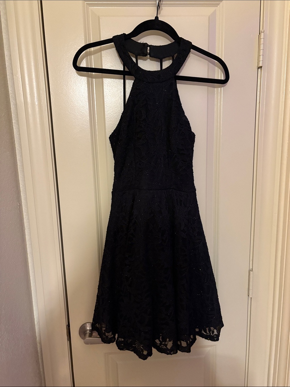 Black Lace Halter Dress - Young lady/teens